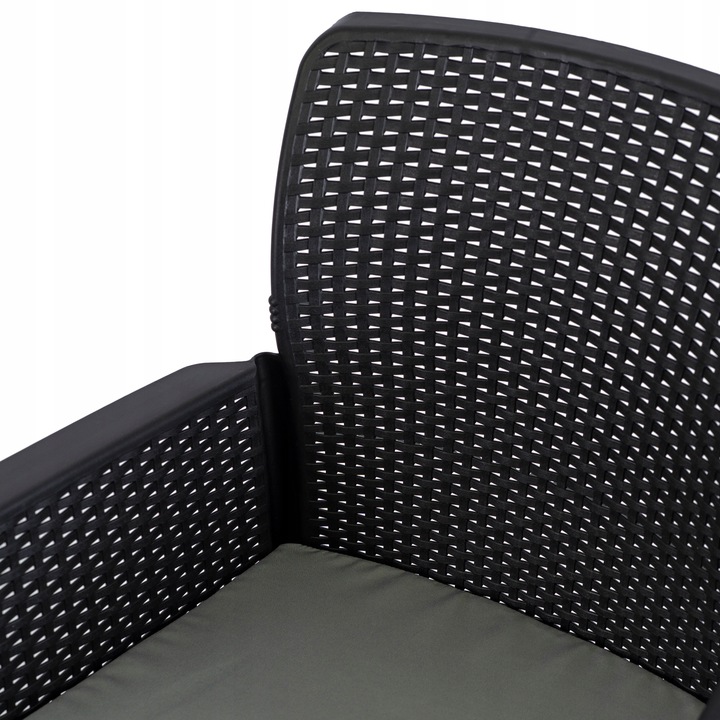 Zestaw Meble Ogrodowe Technorattan Na Taras Ogród Komplet Czarne FRESNO