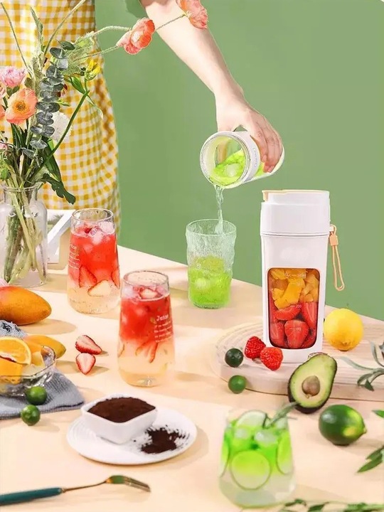 BEZPRZEWODOWY PRZENOŚNY BLENDER TURYSTYCZNY 360ML- Prezent Dla Taty