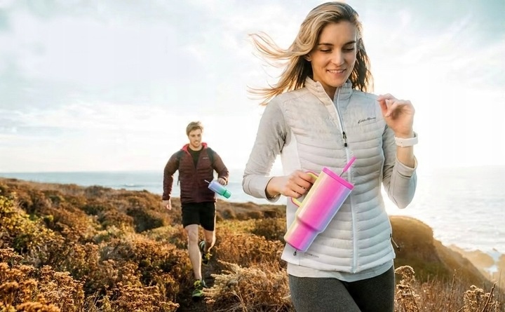 Kubek Termiczny TERMOS Dla Kobiet Na Kawę Herbatę Ze Słomką Duży 1,1L 07F