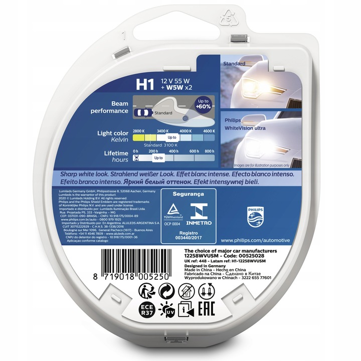 Philips Żarówki H1 White Vision Ultra 12/55