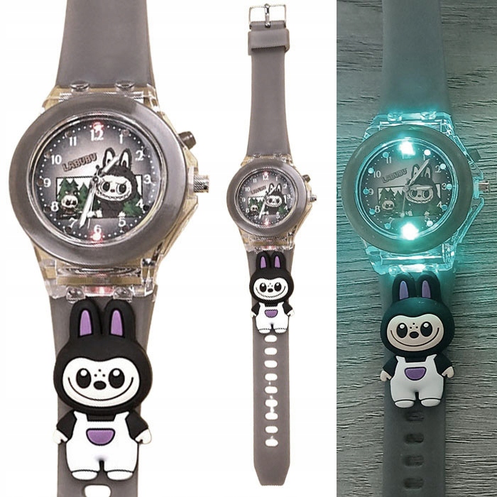zegarek LABUBU ledowy ŚWIECĄCY dziecięcy młodzieżowy modny wskazówkowy