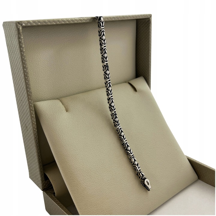 BRANSOLETKA SREBRNA SPLOT KRÓLEWSKI SREBRO PR. 925 GRAWER DLA CHŁOPCA 19 CM