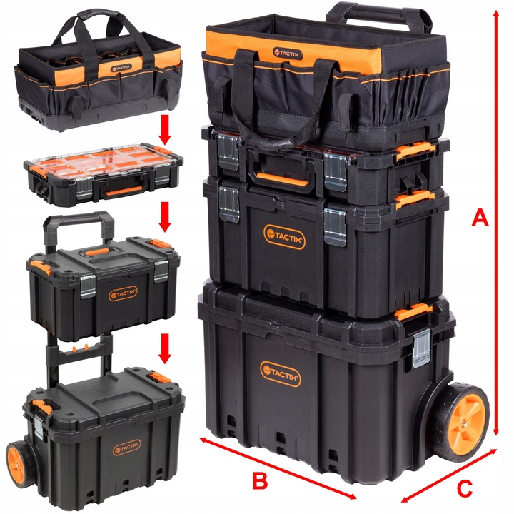 Skrzynka narzędziowa modułowa 4w1 mobilna - TACTIX