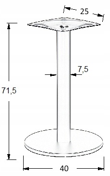 Podstawa noga do stołu nóżka stolika okrągła czarny loft pojedyncza solidna