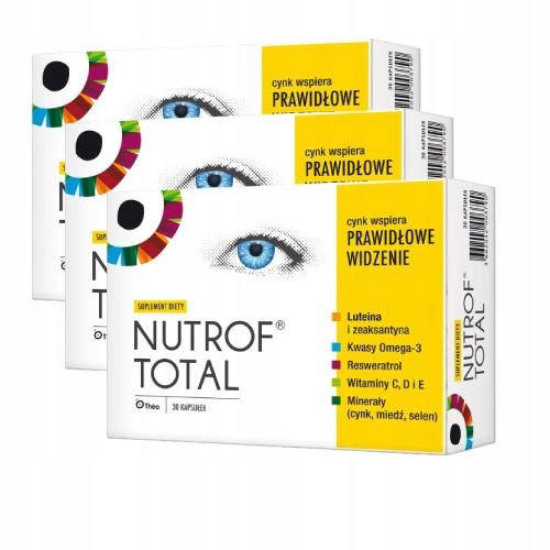 Zestaw Nutrof Total, na zdrowy wzrok 3x 30 kapsułek