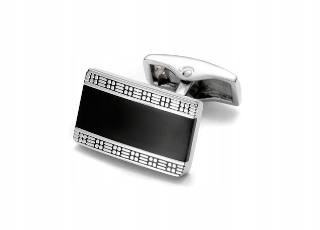 ELEGANCKIE SPINKI + PUDEŁKO Metalowe Spinki do Mankietów Koszuli Męskie c03