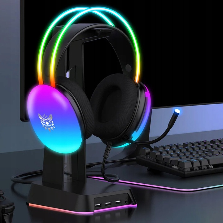 ONIKUMA X25 SŁUCHAWKI GAMINGOWE NAUSZNE PRZEWODOWE Z MIKROFONEM DO PC RGB