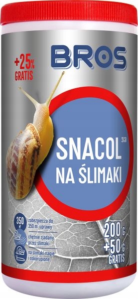 SILNY GRANULOWANY PREPARAT DO ZWLACZANIA ŚLIMAKÓW SNACOL 3GB 200G+50 GRATIS