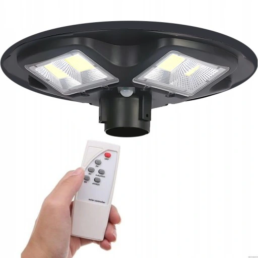 Lampa solarna LED latarnia uliczna UFO czujnik + pilot SuperLED