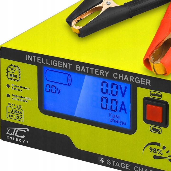 SZYBKI PROSTOWNIK ŁADOWARKA 6V/12V 15A AKUMULATORÓW SAMOCHODOWYCH, ŻELOWYCH