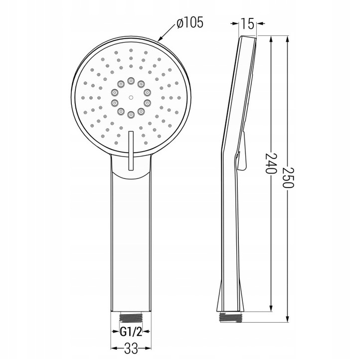 MEXEN R-40 SŁUCHAWKA PRYSZNICOWA 3-FUNKCYJNA ZŁOTA