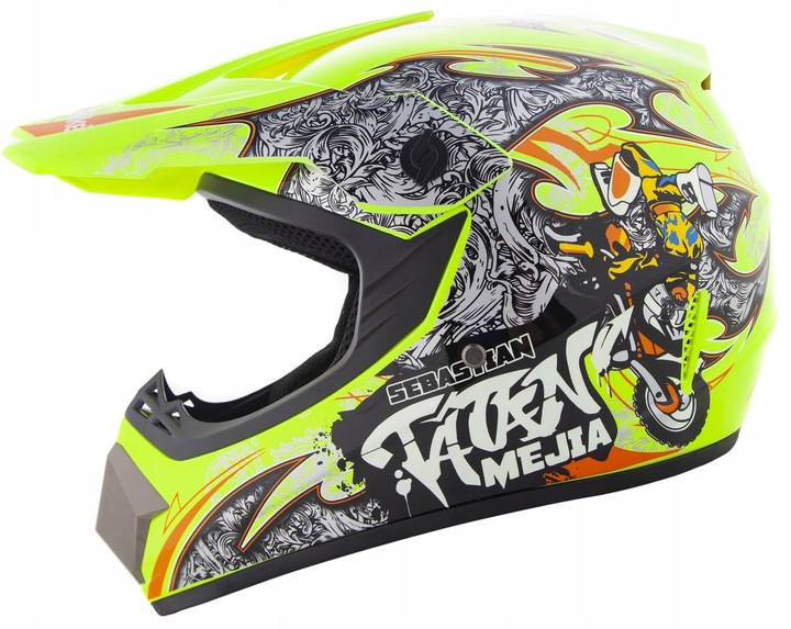 KASK CROSSOWY GOGLE I RĘKAWICE NA CROSS QUAD ENDURO ATV BMX PITIBIKE XS