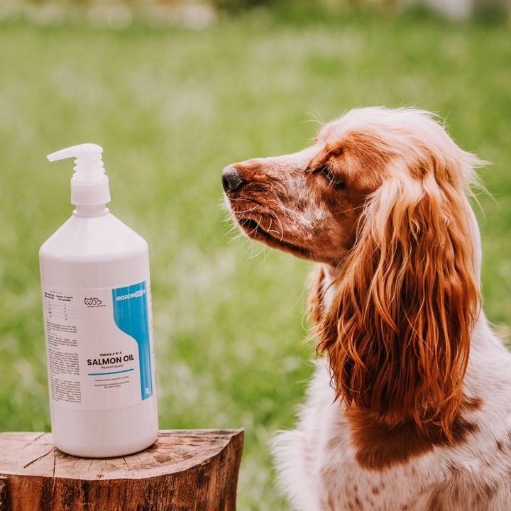 OLEJ SZKOCKI Z ŁOSOSIA DLA PSA I KOTA Salmon Oil Omega 3 Omega 6 1000 ml