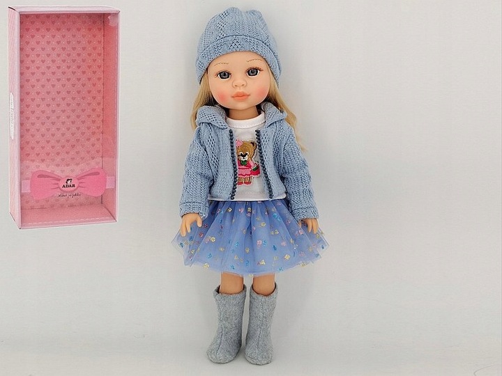 LALKA z długimi włosami blondynka MÓWI I ŚPIEWA 38cm w kolorowym pudełku