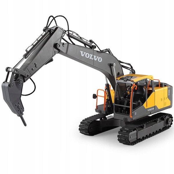 DUŻA ZDALNIE STEROWANA KOPARKA GĄSIENICOWA RC VOLVO NA PILOTA DOUBLE E