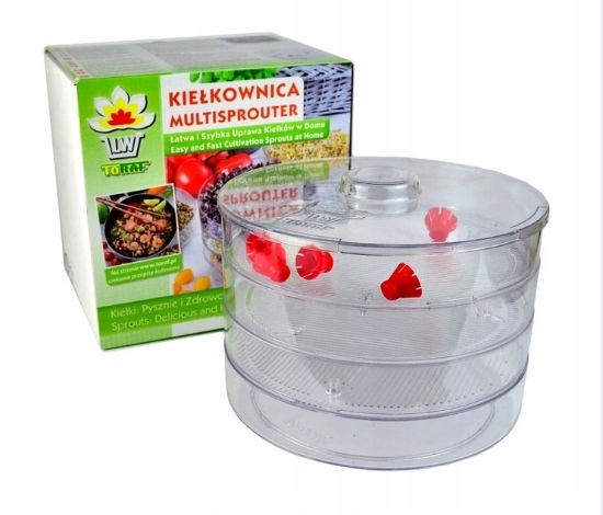 KIEŁKOWNICA 3 SZALKI + 10 opakowań nasion - KIEŁKI