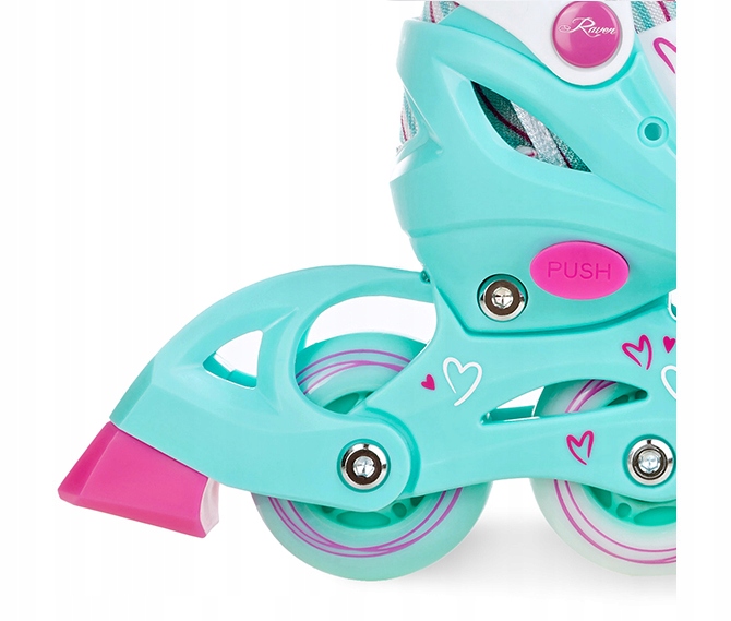 Rolki Wrotki Regulowane 3w1 RAVEN Loret Mint 27-30 Kółka LED