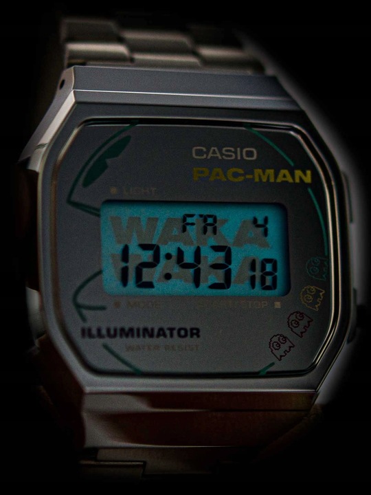 ZEGAREK CASIO A168WEPC-7AER VINTAGE COLLECTION x PAC-MAN RETRO SREBRNY