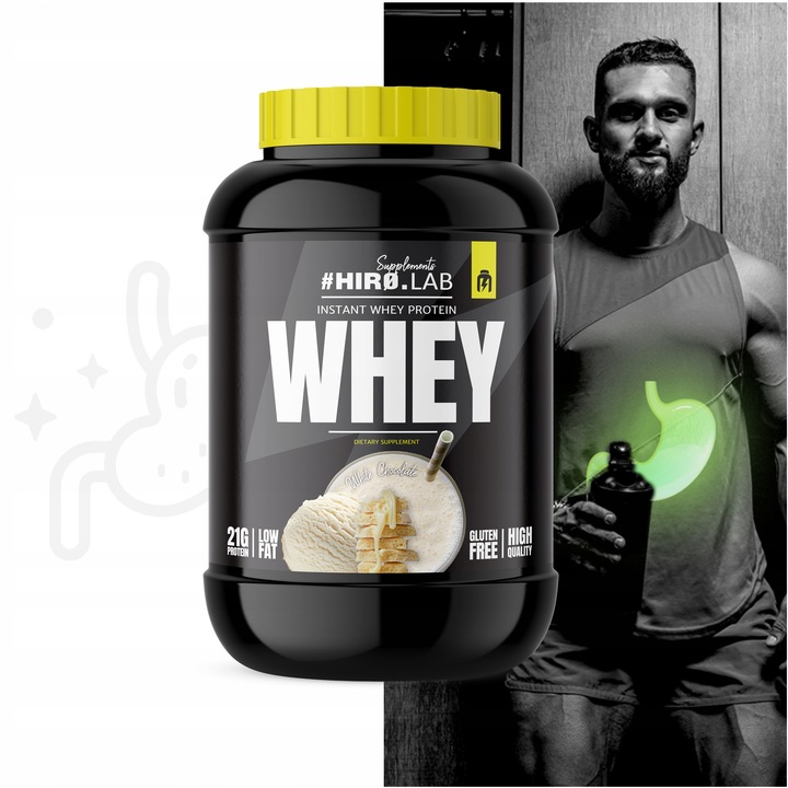 Białko koncentrat serwatkowe WPC 2000 g Instant Whey BIAŁA CZEKOLADA hiro