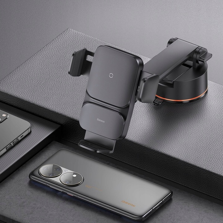 BASEUS ŁADOWARKA INDUKCYJNA UCHWYT SAMOCHODOWY NA SZYBĘ KOKPIT SZYBKA 15W