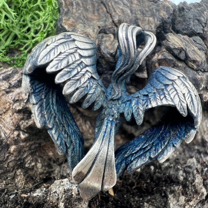 Męska zawieszka Feniks - charms na łańcuszek Mistyczny Fenix, srebro 925