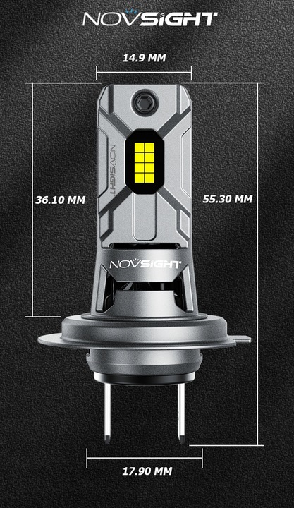 ŻARÓWKI LED H7 +600% BARDZO MOCNE BIAŁE 6500K 1:1 CANBUS 12V
