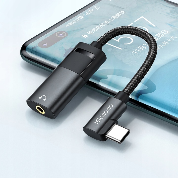 MCDODO ADAPTER USB-C MINI JACK 3,5MM PRZEJŚCIÓWKA KABEL AUX DO SAMSUNG DAC
