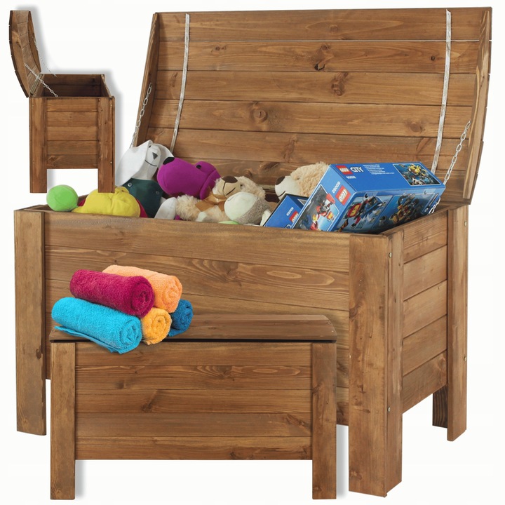 Skrzynia sosnowa skrzynia balkonowa ogrodowa Drewniany kufer na zabawki EKO