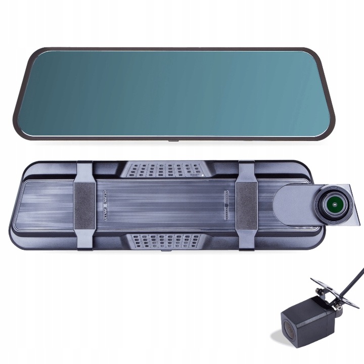 KAMERA SAMOCHODOWA WIDEOREJESTRATOR W LUSTERKU REJESTRATOR JAZDY PRZÓD TYŁ