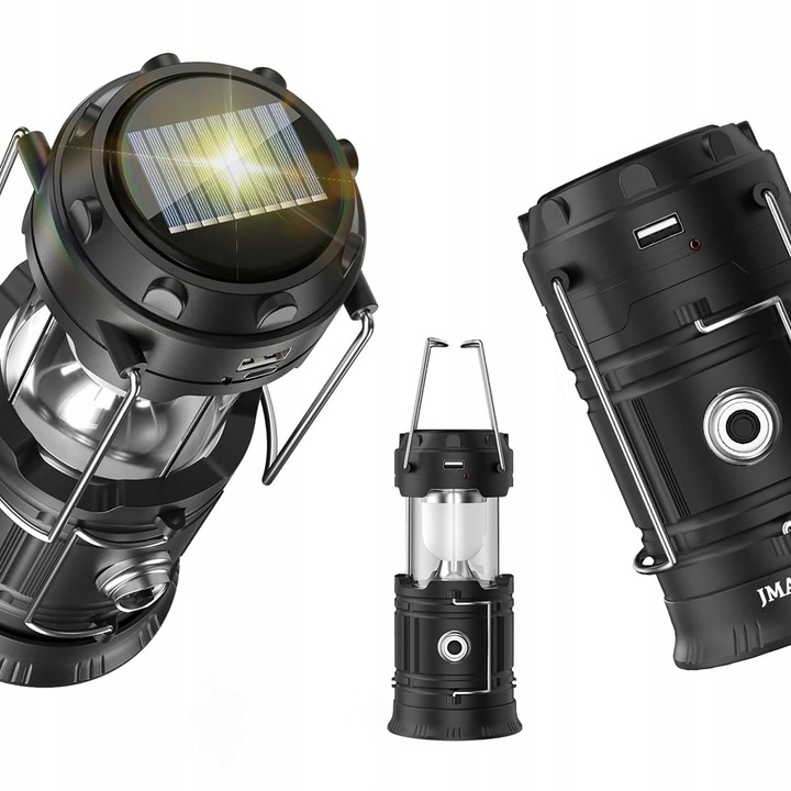 Lampa Solarna LED Latarka Turystyczna Biwakowa Akumulatorowa USB Powerbank