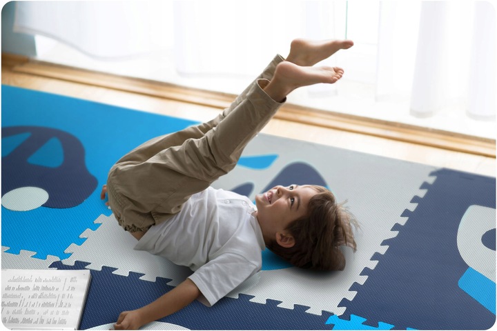 MATA PIANKOWA EVA PUZZLE MIĘKKA DLA DZIECI POJAZDY 180x180cm RICOKIDS