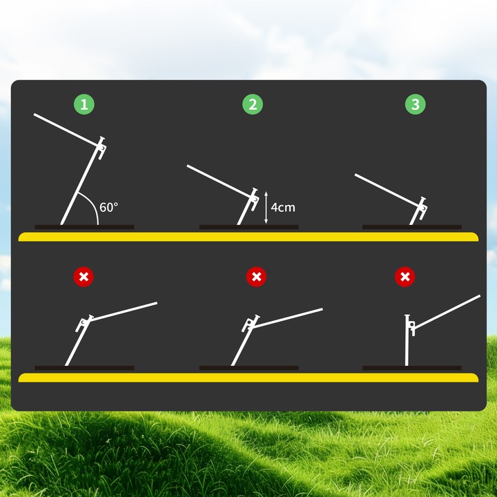 kotwy do trampoliny Solidne kotwa do ziemi 9mm 30cm 8szt z workiem czarny
