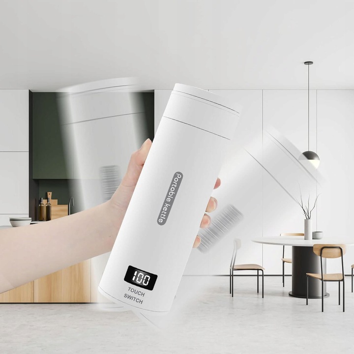 PODRÓŻNY MAŁY CZAJNIK ELEKTRYCZNY Z REGULACJĄ TEMPERATURY, KUBEK PODRÓŻNY