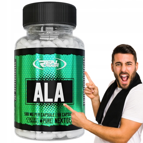 KWAS ALFA LIPONOWY ALA 500MG regeneracja krążenie Real Pharm ALA 90 kaps.