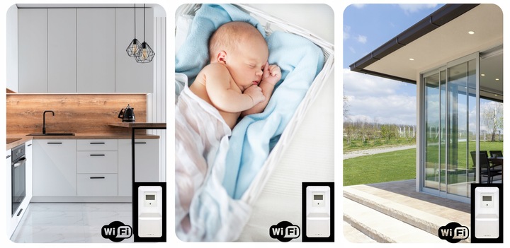 STACJA POGODOWA METEOROLOGICZNA WIFI 3 CZUJNIKI BUDZIK UV hPa TEMP