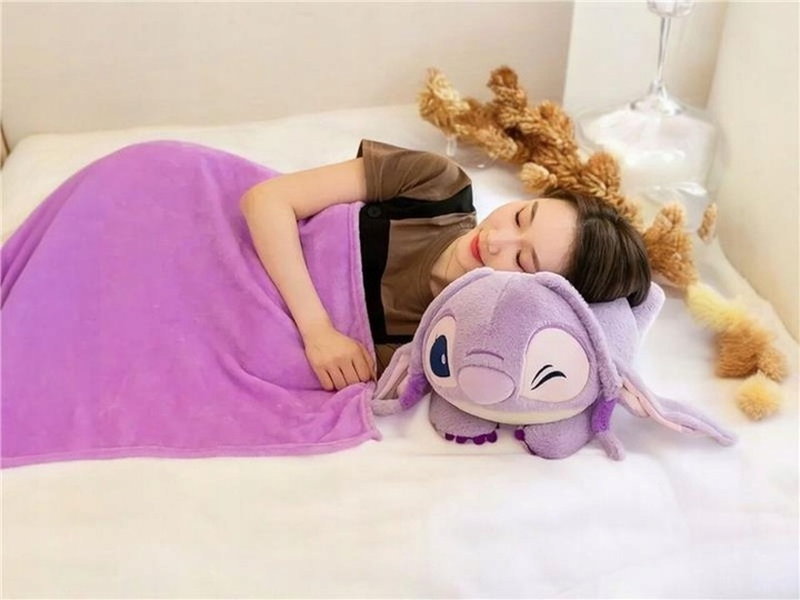 MASKOTKA STITCH Z KOCEM 160x100 cm PRZYTULANKA DUŻA PLUSZOWA