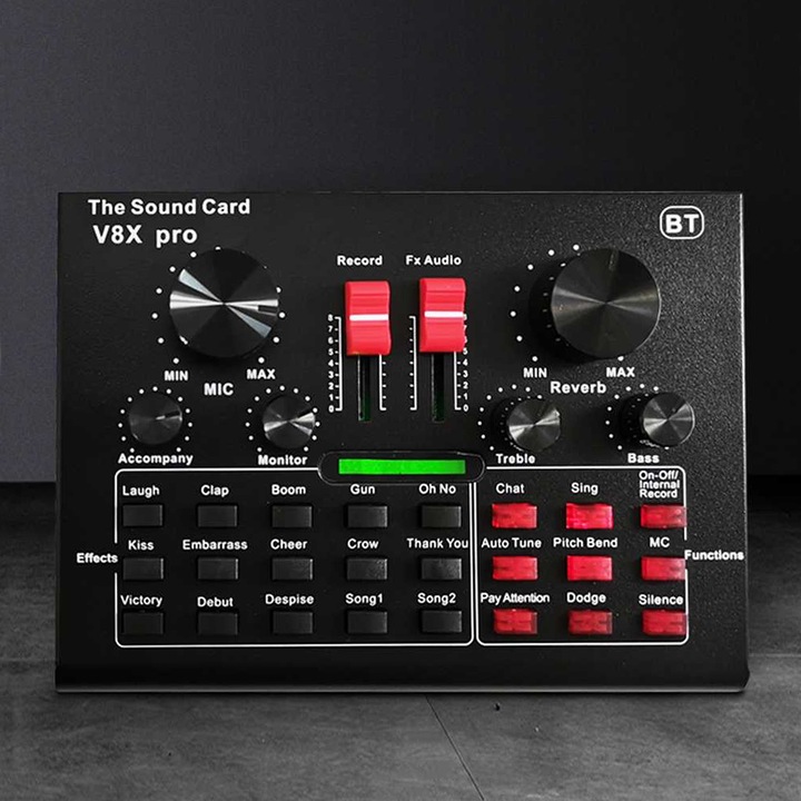 Mikrofon studyjny ze statywem i filtrem USB z mixerem Bluetooth V8X PRO