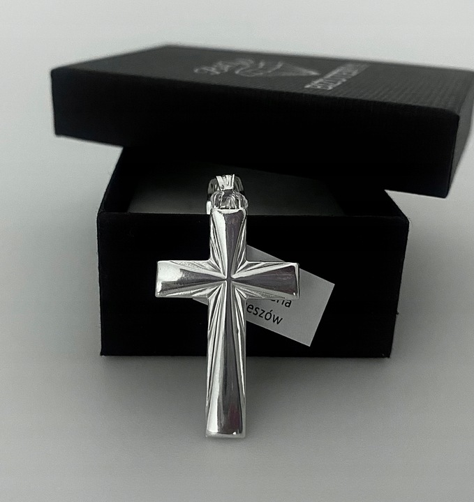 Srebrny Duży Krzyżyk Wisorek próba 925 + gratis