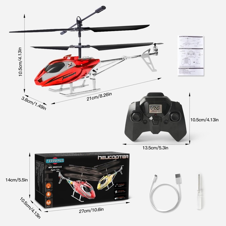 HELIKOPTER ZDALNIE STEROWANY RC SAMOLOT NA PILOT LED USB ŚMIGŁOWIEC 2.4G