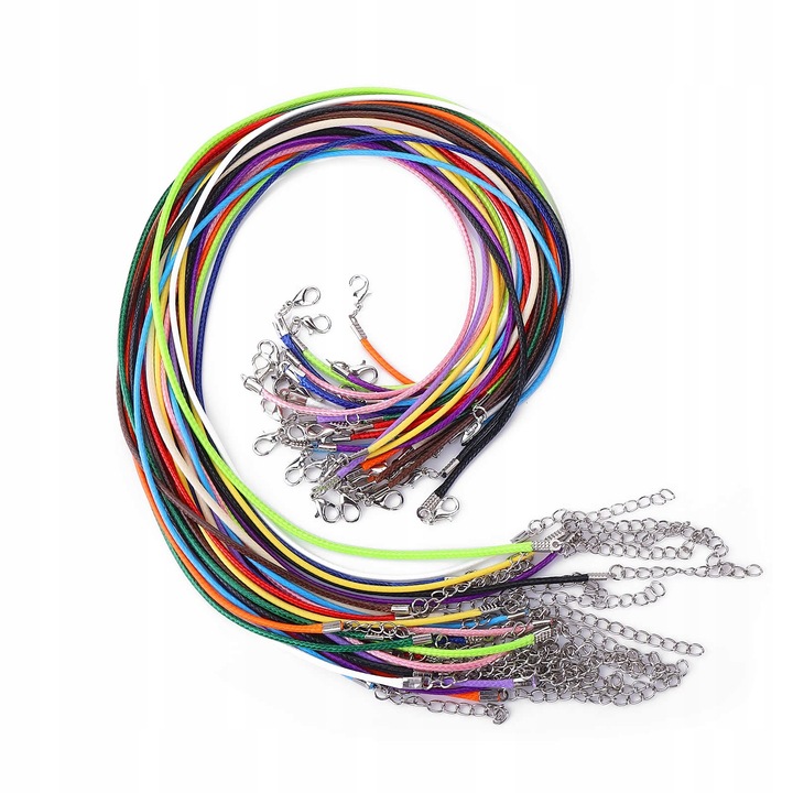 20× Naszyjnik Rzemyk kolor z zapięciem 45cm