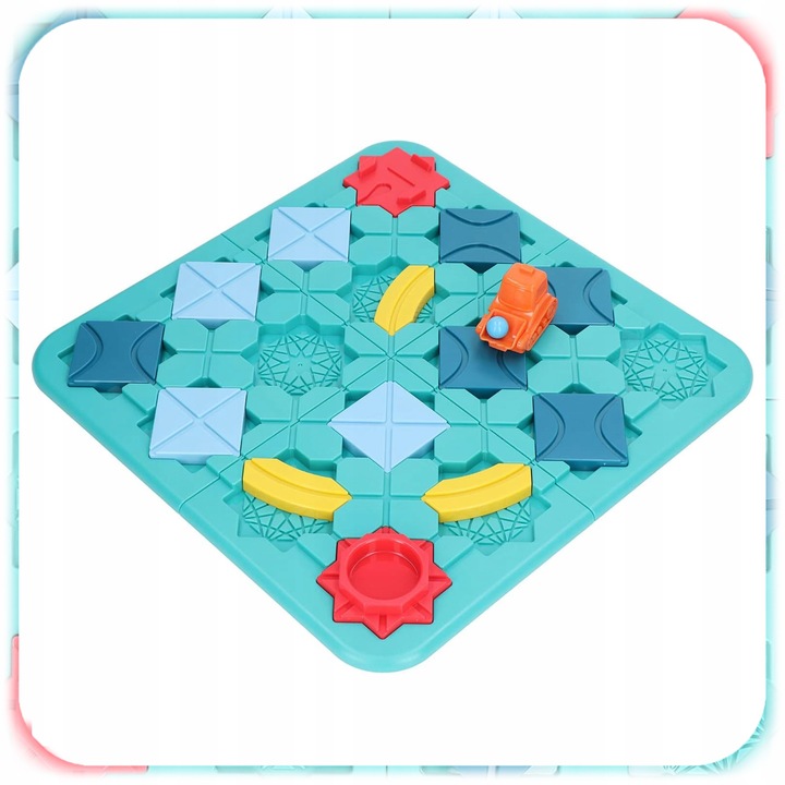 GRA LOGICZNA DLA DZIECI Układanka Labirynt Budowanie Drogi Klocki PREZENT