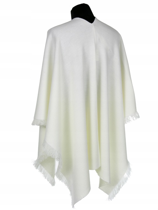 PONCZO CHUSTA Z HAFTEM KREMOWE ECRU R. UNI 42 - 56