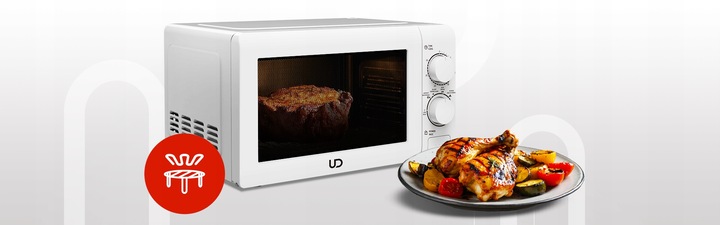 BIAŁA KUCHENKA MIKROFALOWA UD MIKROFALÓWKA MIKROFALA GRILL WOLNOSTOJĄCA