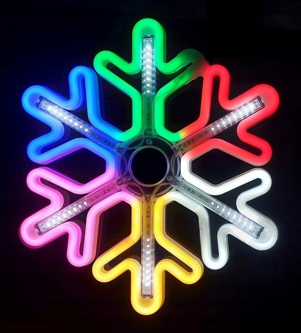 OZDOBA ŚWIĄTECZNA MULTIKOLOR LED W OKNO ŚNIEŻYNKA