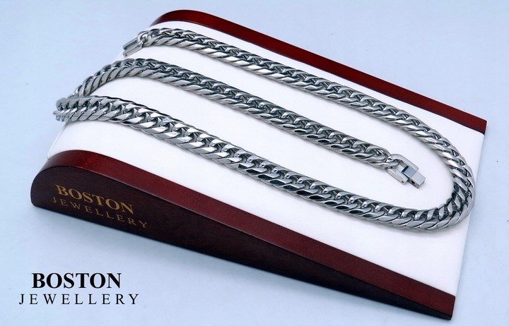 MASYWNY SREBRNY ŁAŃCUCH NA SZYJĘ Z KRZYŻYKIEM 316L