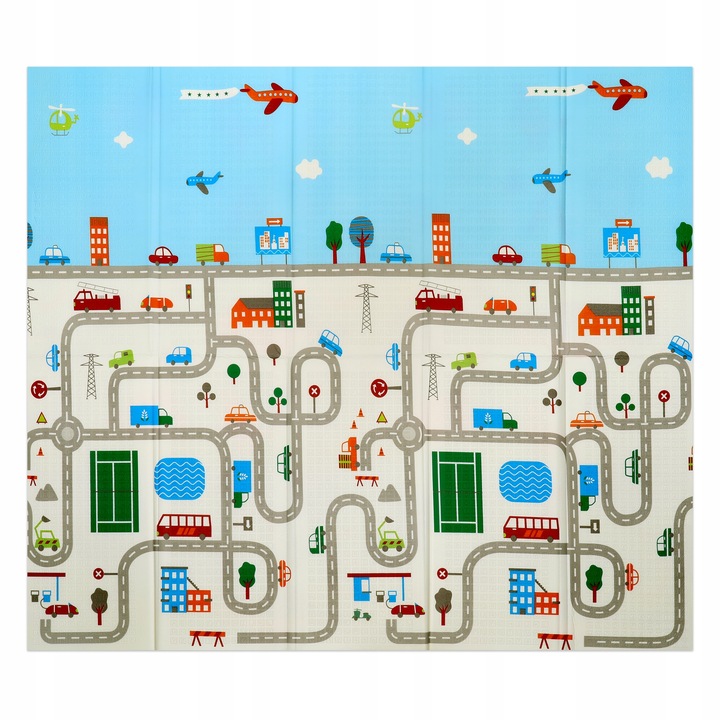 MATA PIANKOWA EDUKACYJNA DLA DZIECI DWUSTRONNA XPE SKŁADANA 180x200 MATADI