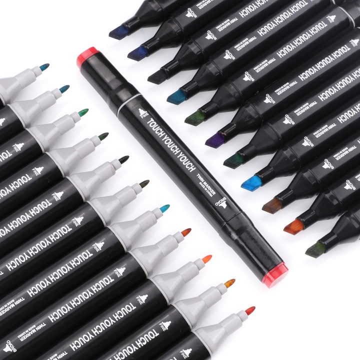 MARKERY ALKOHOLOWE DWUSTRONNE FLAMASTRY MAZAKI PISAKI 262 KOLORY DLA DZIECI