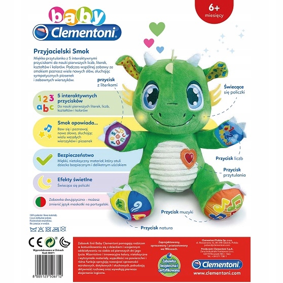 PRZYJACIELSKI SMOK Interaktywne przyciski Clementoni