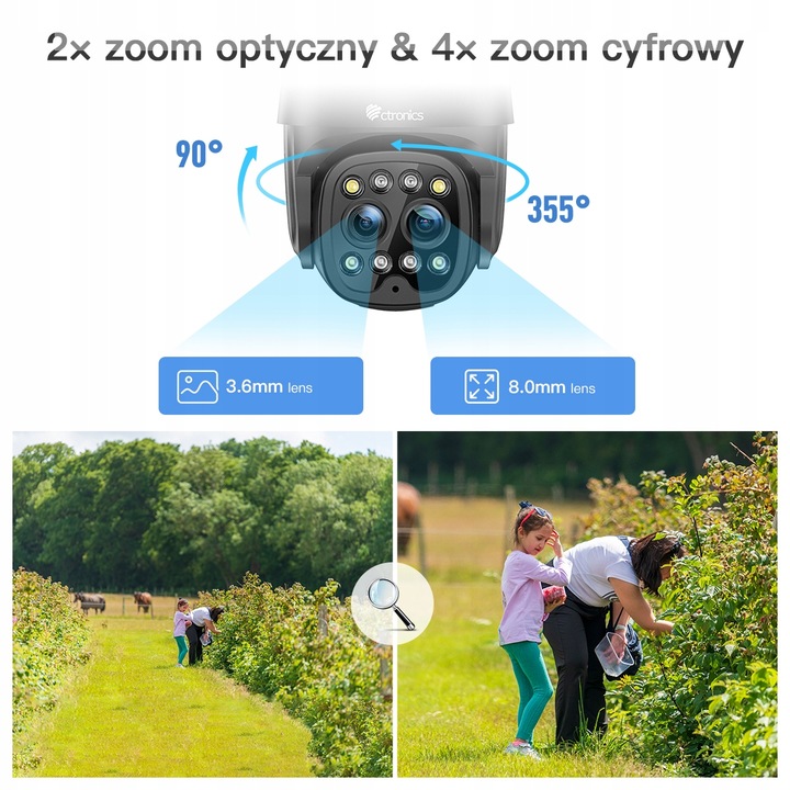 KAMERA ZEWNĘTRZNA IP Z KARTĄ SIM 3G 4G LTE GSM PTZ PODWÓJNY OBIEKTYW 6×ZOOM