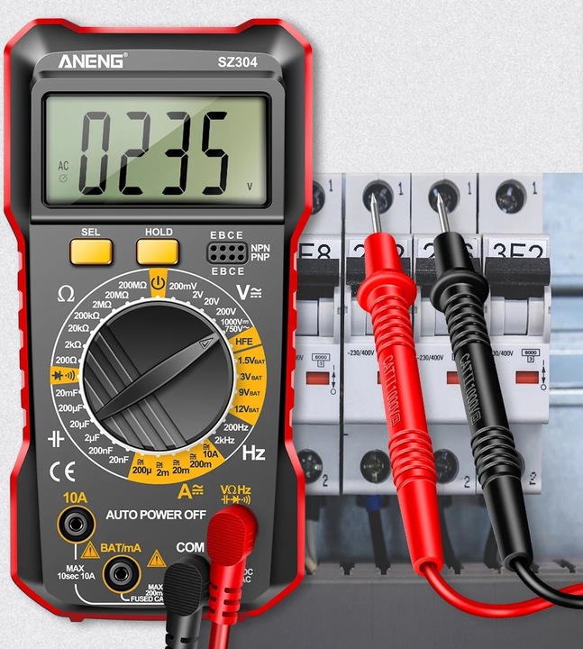 Miernik Multimetr Cyfrowy ANENG SZ304 funkcja HOLD